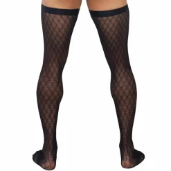 CandyMan Accessoires Sexy-Bas en Résille Diamant Noirs