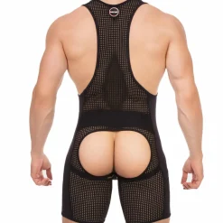 Barcode Bodys Sexy|Tenues Sexy-Body Chaps Krish Noir - Jaune