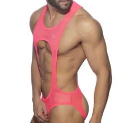 Addicted Bodys Sexy|Tenues Sexy-Body Empty Bottom Sexy Mesh Rose Fluo