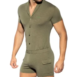 ES Collection Bodys-Body Manches Courtes Kaki