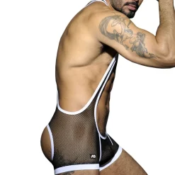 AD Fetish Bodys Sexy|Tenues Sexy-Body Mesh Fetish Noir - Blanc