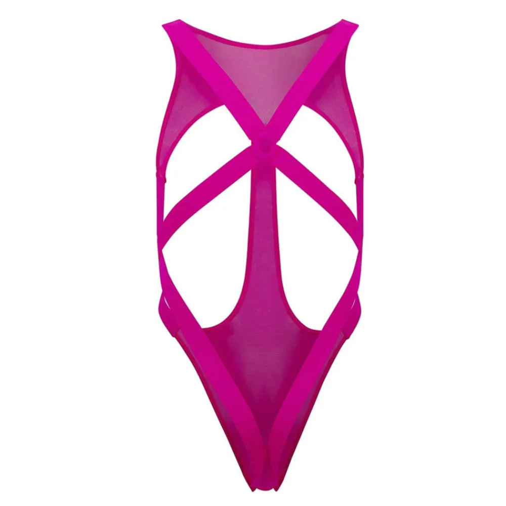 CandyMan Bodys Sexy|Tenues Sexy-Body Mesh Rose Vif