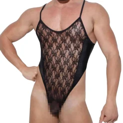 Omohonia Bodys Sexy|Tenues Sexy-Body String Belus Dentelle Noir