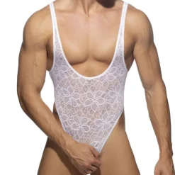 Addicted Tenues Sexy|Bodys Sexy-Body String Dentelle Florale Blanc