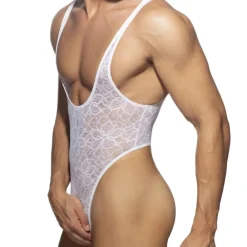 Addicted Tenues Sexy|Bodys Sexy-Body String Dentelle Florale Blanc