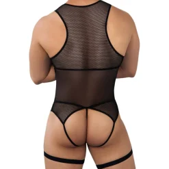 CandyMan Bodys Sexy|Tenues Sexy-Body String Jarretière Résille Noir