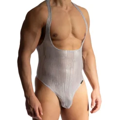 Manstore Bodys Sexy|Tenues Sexy-Body String M2464 Argent