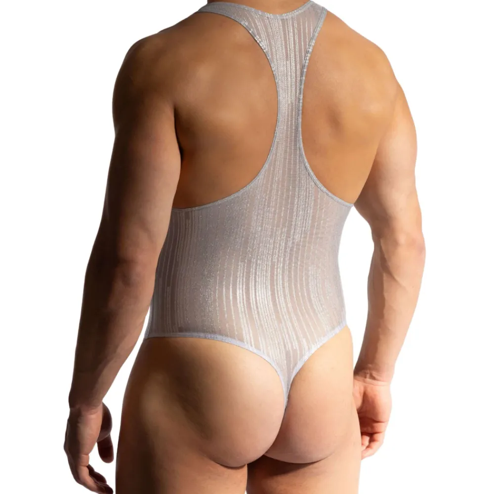 Manstore Bodys Sexy|Tenues Sexy-Body String M2464 Argent