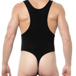 Doreanse Bodys Sexy|Tenues Sexy-Body String Sexy Coton Modal Noir