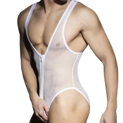 AD Fetish Bodys Sexy|Tenues Sexy-Body Zip Mesh Blanc