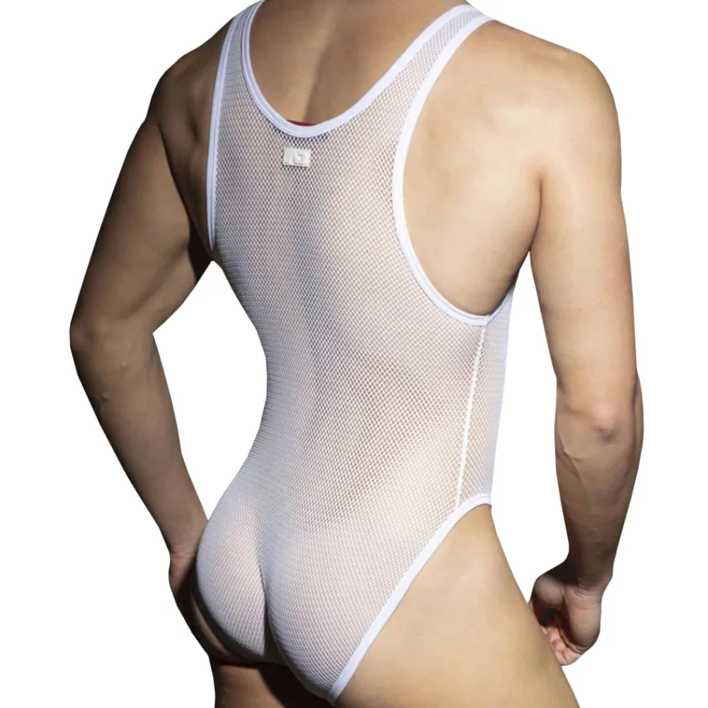 AD Fetish Bodys Sexy|Tenues Sexy-Body Zip Mesh Blanc
