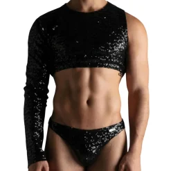 Modus Vivendi Tenues Sexy|T-Shirts-Bolero Sequins Noir