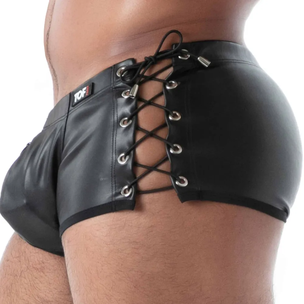 TOF Paris Boxers Sexy-Boxer à Lacets Kinky Noir