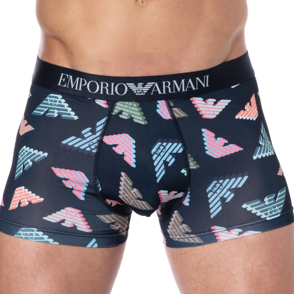 Emporio Armani Boxers-Boxer All Over Microfiber Bleu Marine