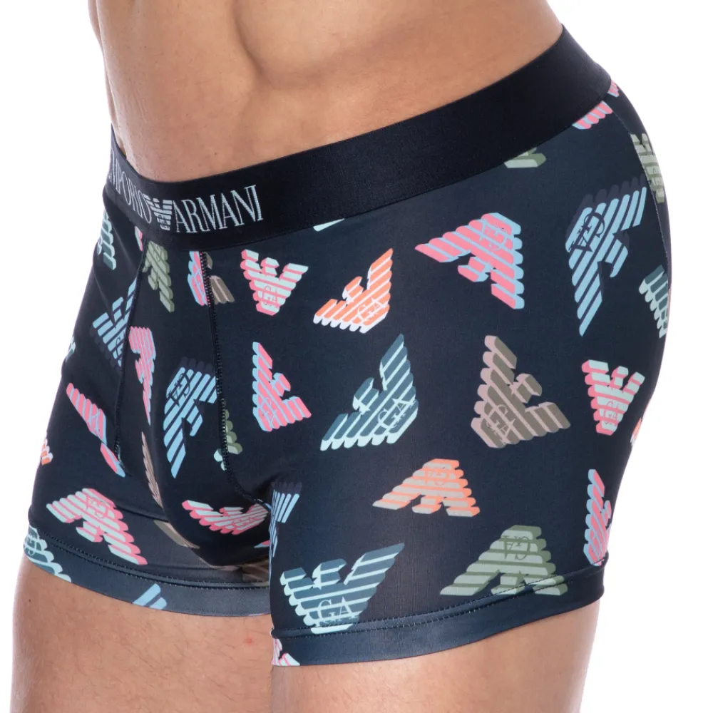 Emporio Armani Boxers-Boxer All Over Microfiber Bleu Marine