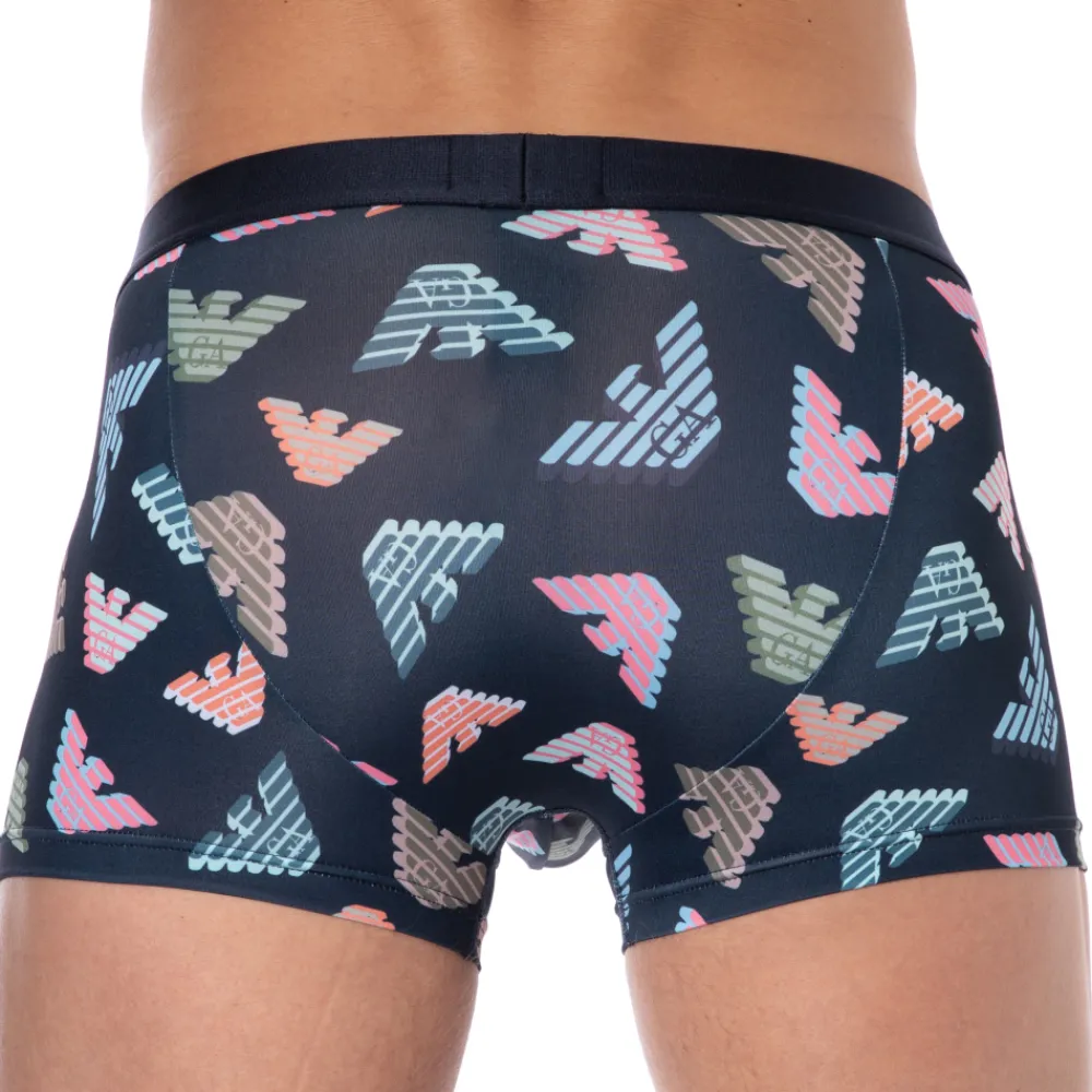Emporio Armani Boxers-Boxer All Over Microfiber Bleu Marine