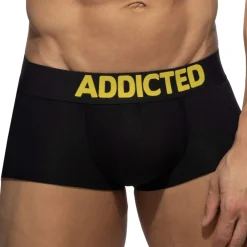 Addicted Shortys|Boxers-Boxer Black Soft Noir - Jaune