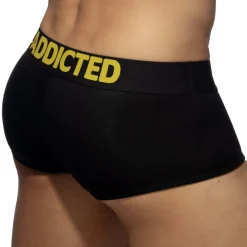Addicted Shortys|Boxers-Boxer Black Soft Noir - Jaune