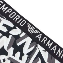 Emporio Armani Boxers-Boxer Bold All Over Lettering Coton Noir