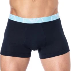 Emporio Armani Boxers-Boxer Bold Monogram Coton Marine - Bleu Ciel