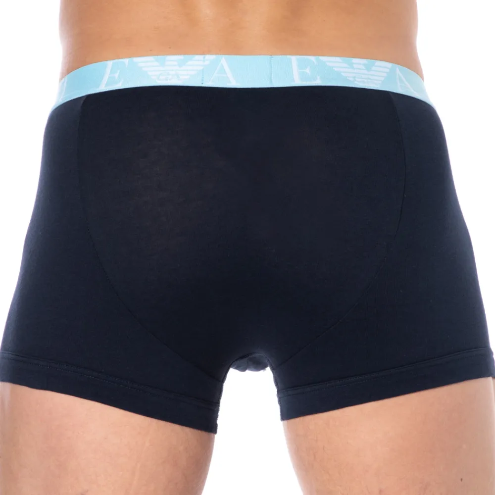 Emporio Armani Boxers-Boxer Bold Monogram Coton Marine - Bleu Ciel