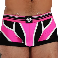 Breedwell Boxers Sexy-Boxer Circuit Breaker Rose Fluo - Noir