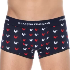 Garçon Français Shortys|Boxers-Boxer Coq Gaulois Bleu Marine