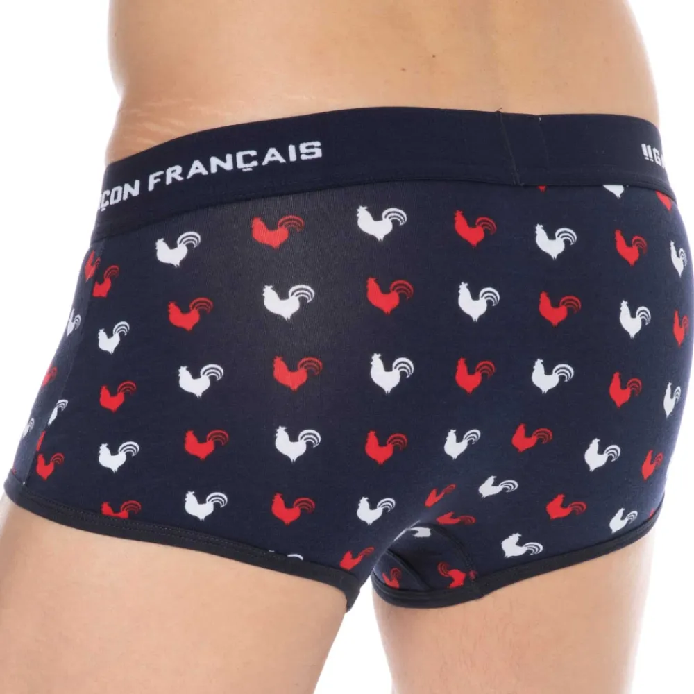 Garçon Français Shortys|Boxers-Boxer Coq Gaulois Bleu Marine