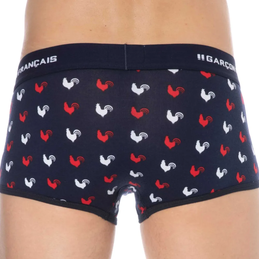 Garçon Français Shortys|Boxers-Boxer Coq Gaulois Bleu Marine