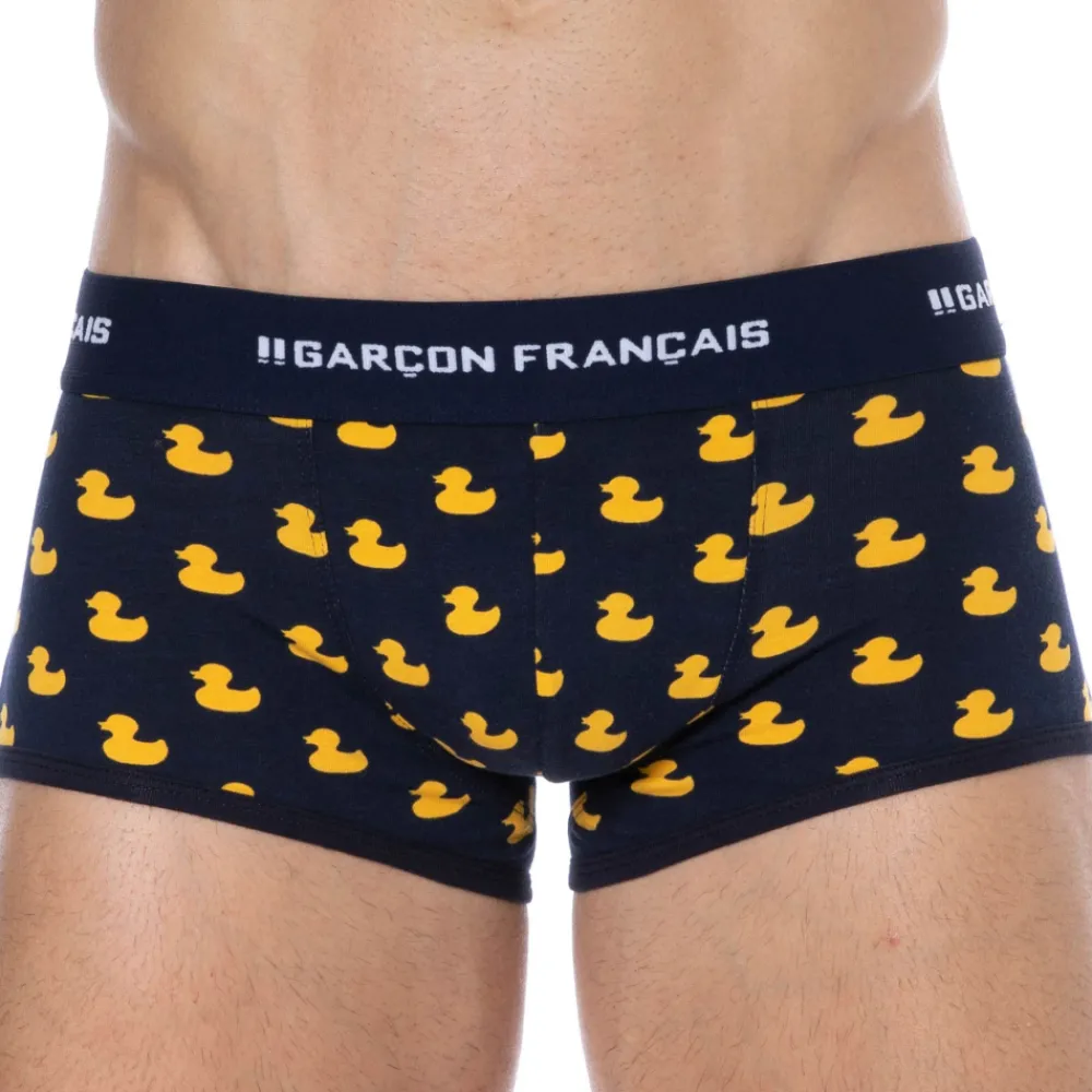 Garçon Français Shortys|Boxers-Boxer Court Canard Coton Bleu Marine