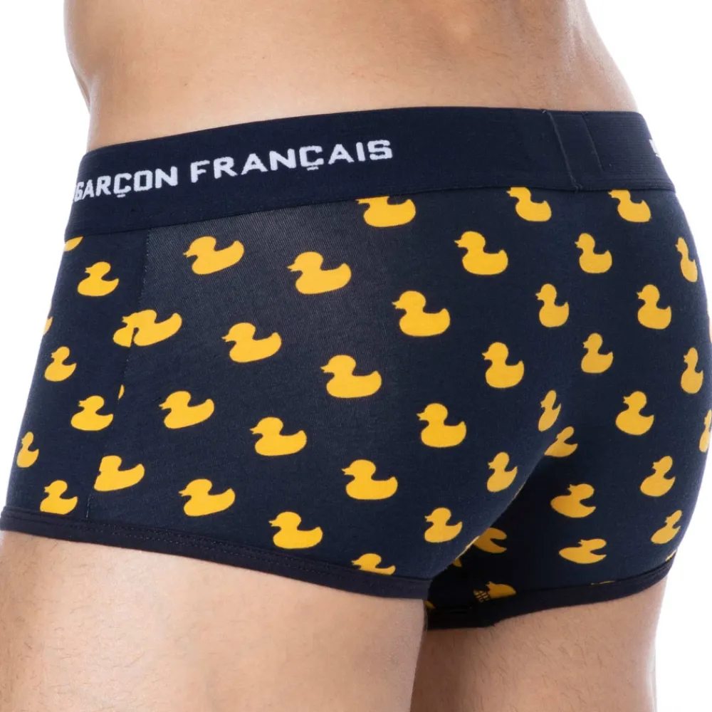 Garçon Français Shortys|Boxers-Boxer Court Canard Coton Bleu Marine