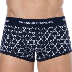Garçon Français Shortys|Boxers-Boxer Court Cercle Coton Bleu Marine