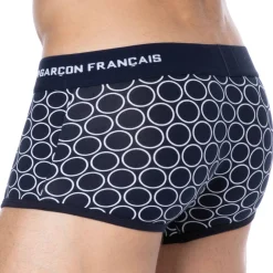 Garçon Français Shortys|Boxers-Boxer Court Cercle Coton Bleu Marine