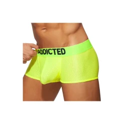 Addicted Boxers Sexy|Push Up-Boxer Court Cockring Mesh Neon Jaune Fluo