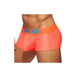Addicted Boxers Sexy|Push Up-Boxer Court Cockring Mesh Neon Orange Fluo