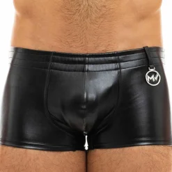 Modus Vivendi Boxers Sexy-Boxer Court Leather Simili-Cuir Noir