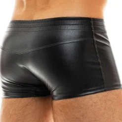 Modus Vivendi Boxers Sexy-Boxer Court Leather Simili-Cuir Noir