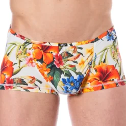 SKU Poche Ergonomique|Shortys-Boxer Court Microfibre Tropical Summer Blanc