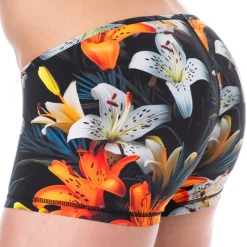 SKU Poche Ergonomique|Shortys-Boxer Court Microfibre Tropical Summer Noir