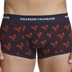 Garçon Français Shortys|Boxers-Boxer Court Origami Coq - Bleu Marine - Rouge