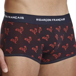 Garçon Français Shortys|Boxers-Boxer Court Origami Coq - Bleu Marine - Rouge