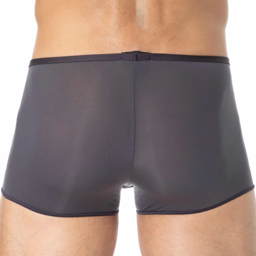HOM Shortys|Boxers-Boxer Court Temptation Plume Microfibre Gris Anthracite