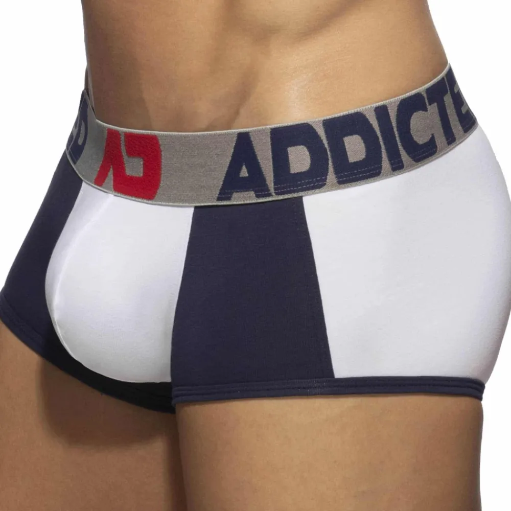 Addicted Shortys|Boxers-Boxer Court Trey Coton Blanc - Marine