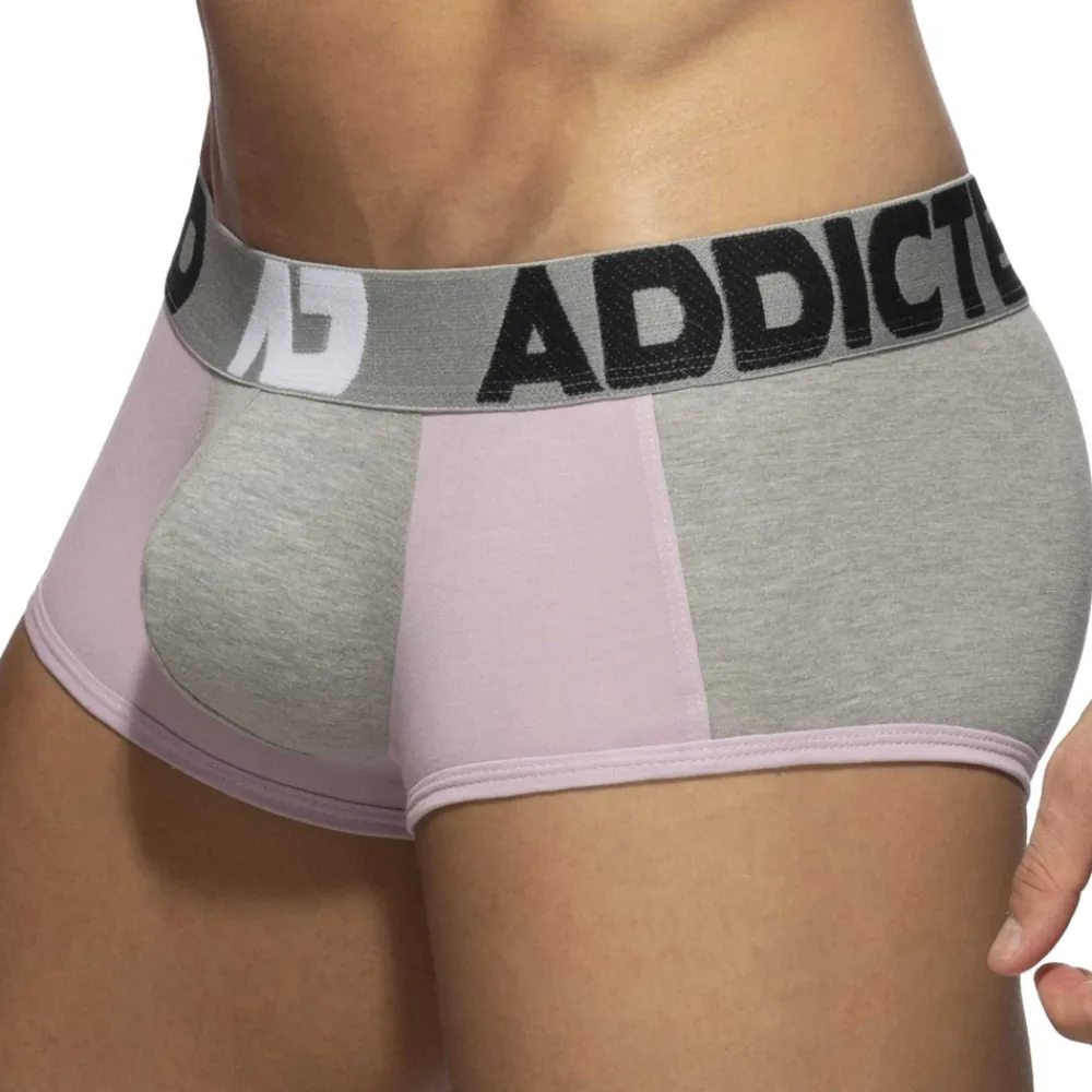 Addicted Shortys|Boxers-Boxer Court Trey Coton Gris - Rose