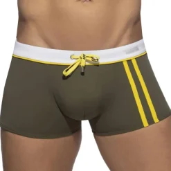 Addicted Maillots De Bain Push Up|Boxers De Bain-Boxer de Bain Sport Detail Binding Kaki