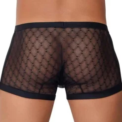 CandyMan Boxers Sexy-Boxer Dentelle et Simili Cuir Noir