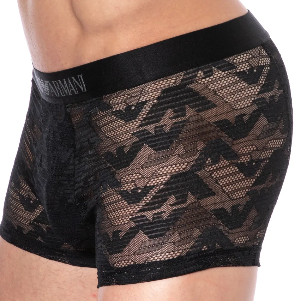 Emporio Armani Boxers Sexy-Boxer Dentelle Jacquard Noir