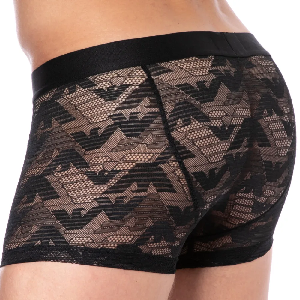 Emporio Armani Boxers Sexy-Boxer Dentelle Jacquard Noir