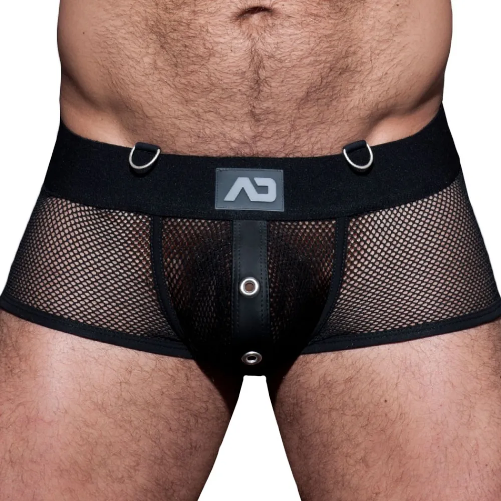 AD Fetish Boxers Sexy-Boxer Empty Bottom Mesh Mixed Noir