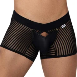 CandyMan Boxers Sexy-Boxer Empty Bottom Résille Rayée Noir